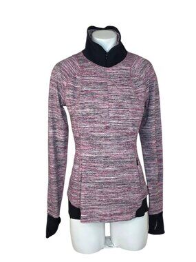Lululemon Runderful 1/2 Zip Long Sleeve, Space Dye Berry Rumble, Rulu, Sz 6